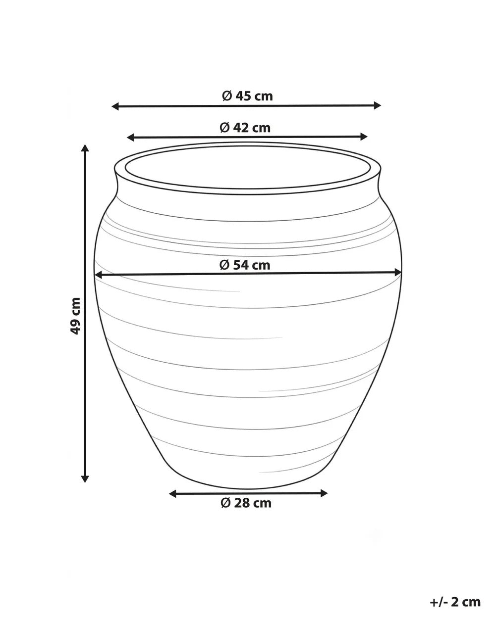 Duża ciemnozielona donica ogrodowa okrągła 54 cm