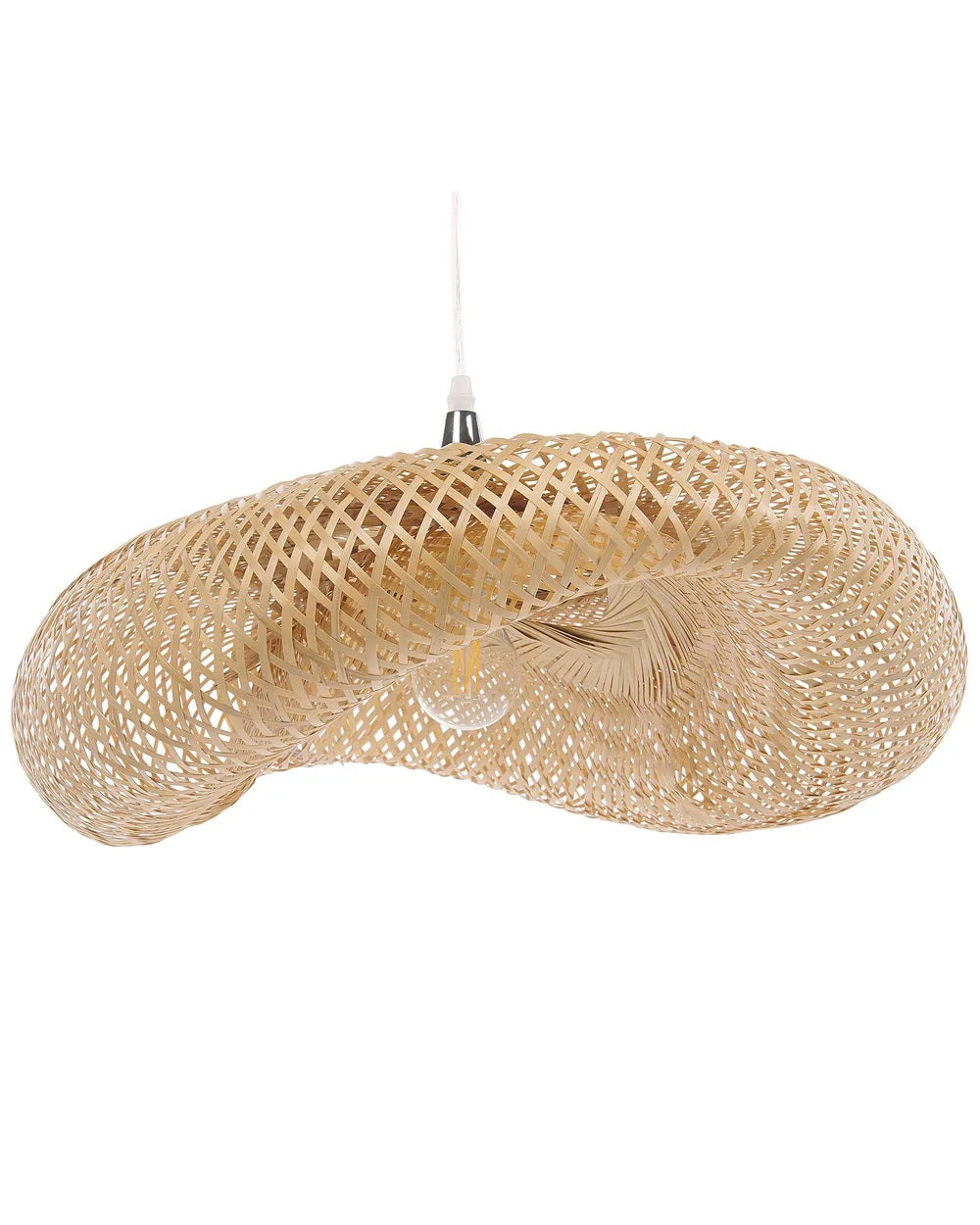 Duża lampa wisząca z bambusowym kloszem 63 cm