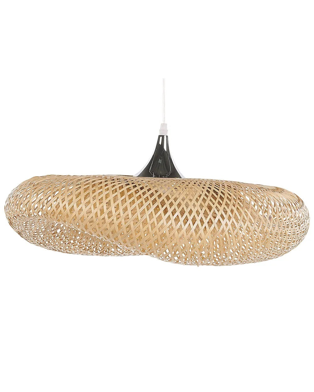 Duża lampa wisząca z bambusowym kloszem 63 cm