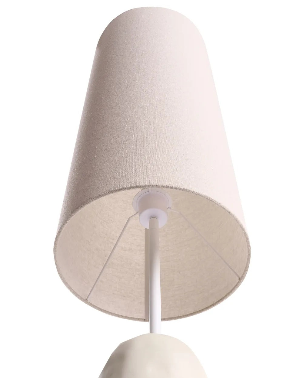 Jasnobeżowa lampa podłogowa z ceramiczną podstawą 136 cm