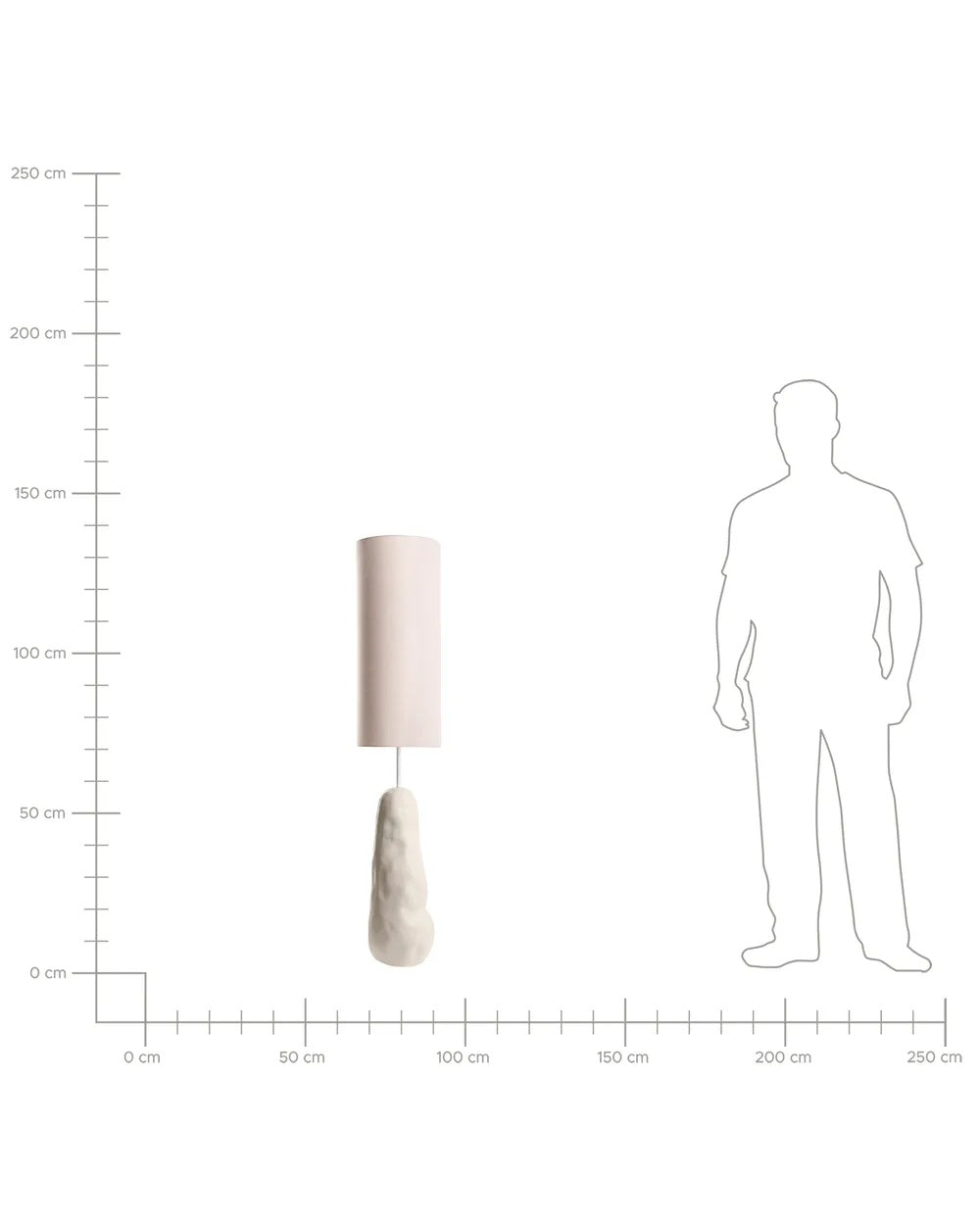Jasnobeżowa lampa podłogowa z ceramiczną podstawą 136 cm