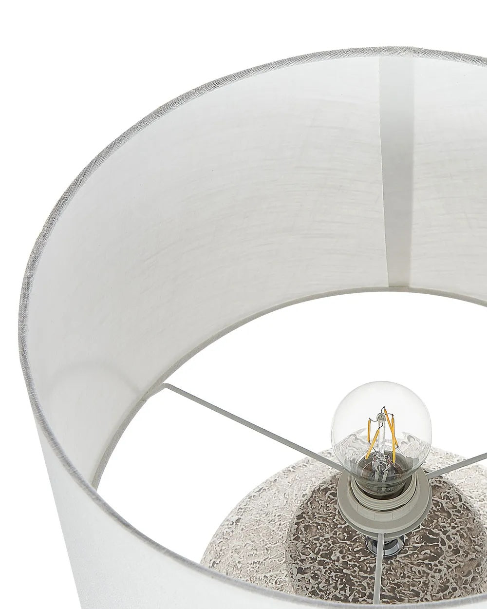 Jasnobeżowa lampa stołowa z ceramiczną podstawą 60 cm