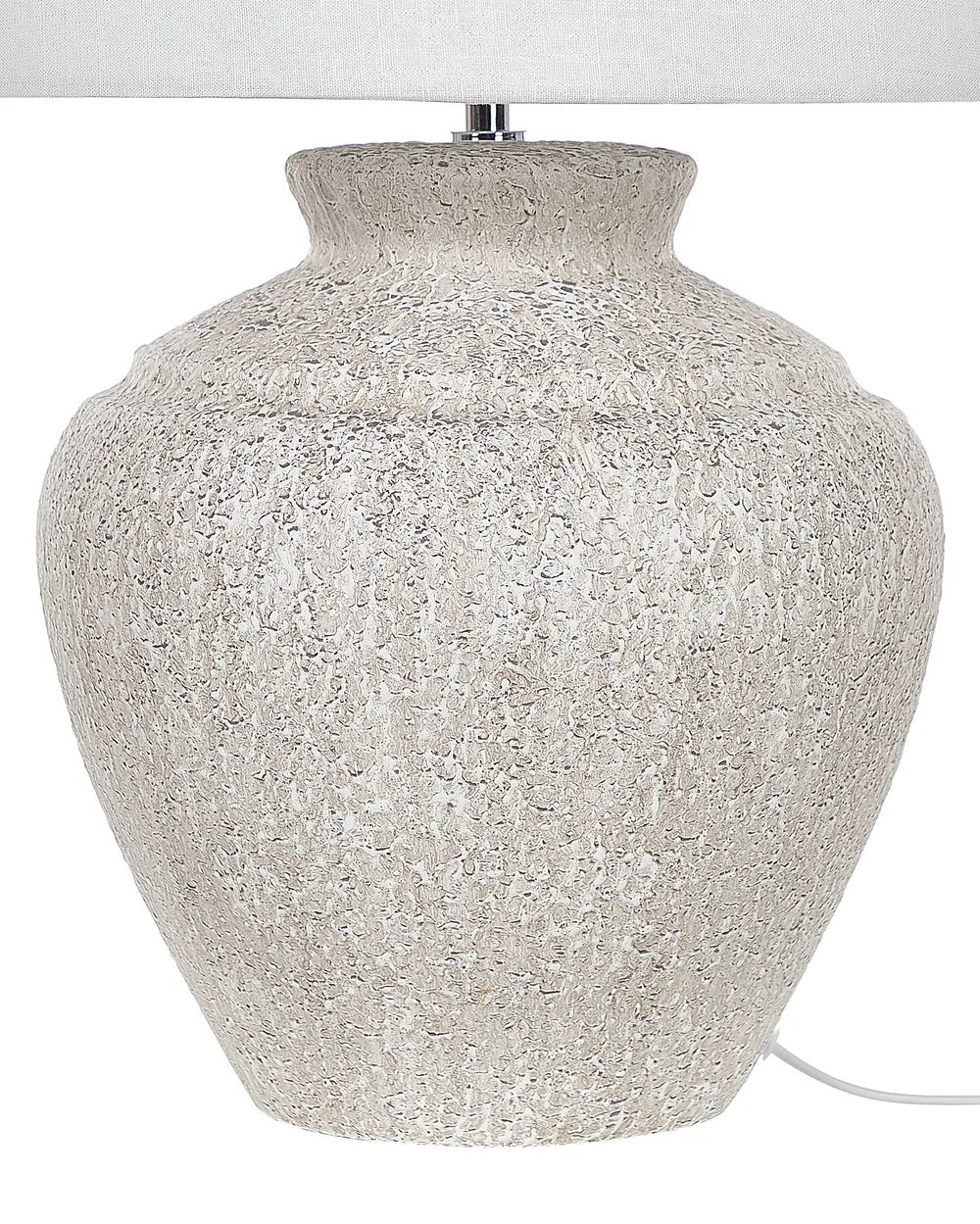 Jasnobeżowa lampa stołowa z ceramiczną podstawą 60 cm