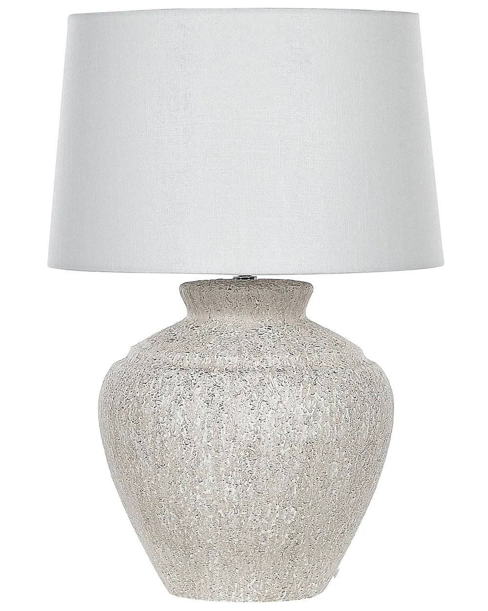 Jasnobeżowa lampa stołowa z ceramiczną podstawą 60 cm