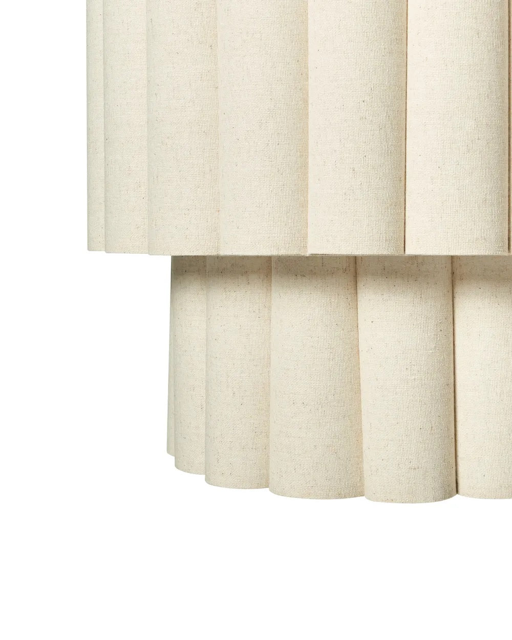 Jasnobeżowa lampa wisząca z lnianym kloszem 40 cm