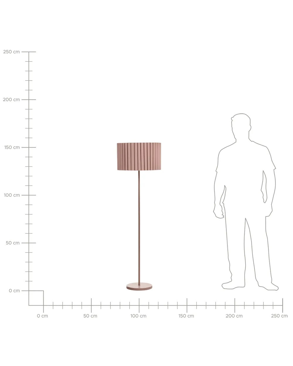 Jasnobrązowa lampa podłogowa z lnianym abażurem 155 cm