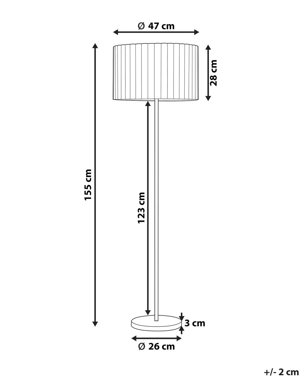 Jasnobrązowa lampa podłogowa z lnianym abażurem 155 cm