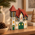 Porcelanowy domek świąteczny – remiza strażacka 22 cm