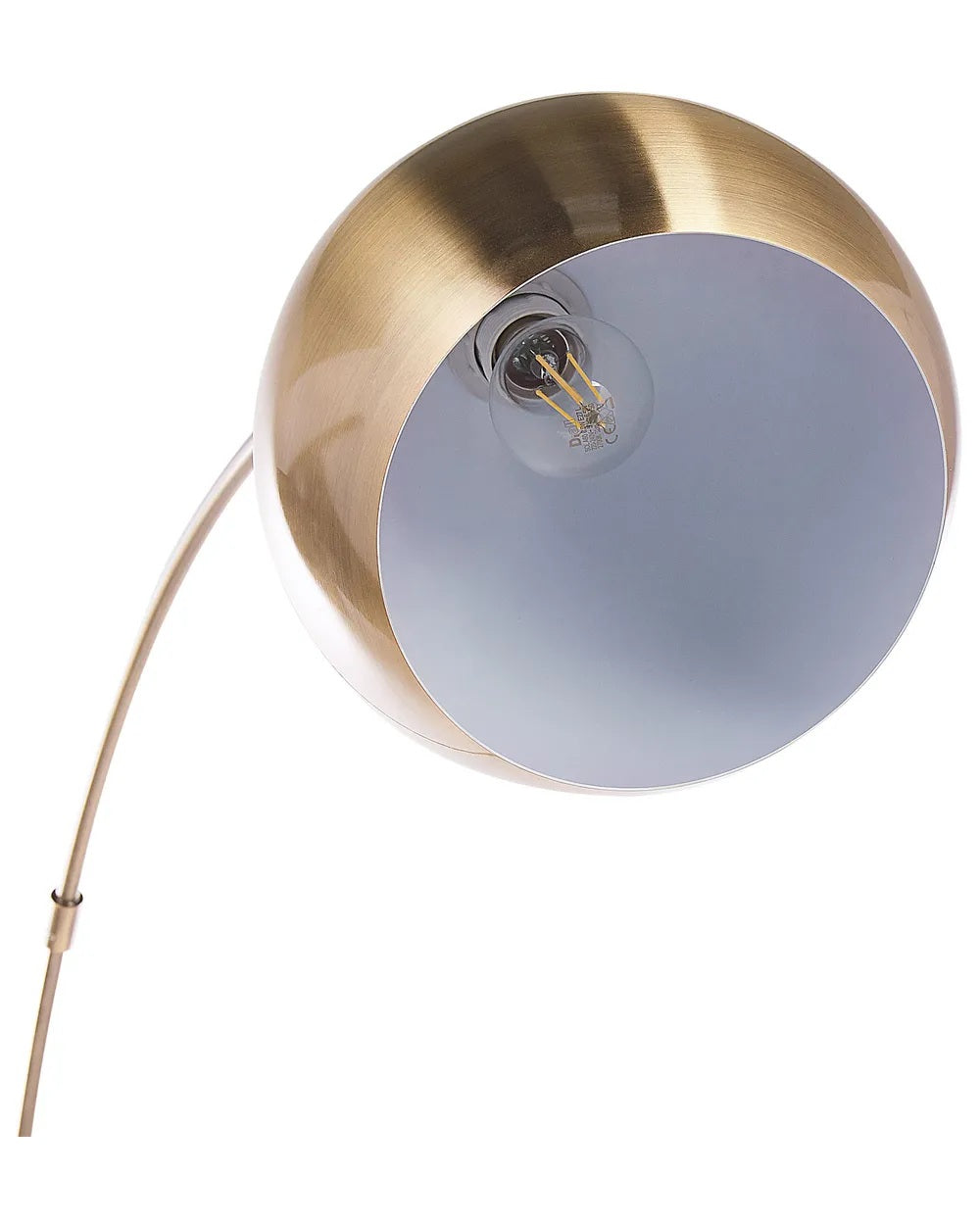 Mosiężna lampa podłogowa łukowa z marmurową podstawą 210 cm