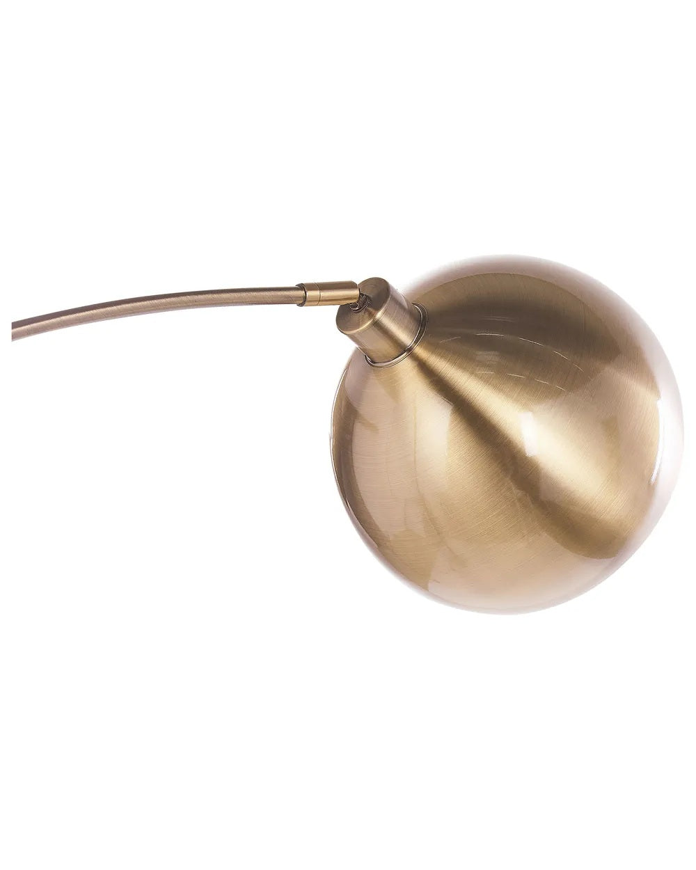 Mosiężna lampa podłogowa łukowa z marmurową podstawą 210 cm