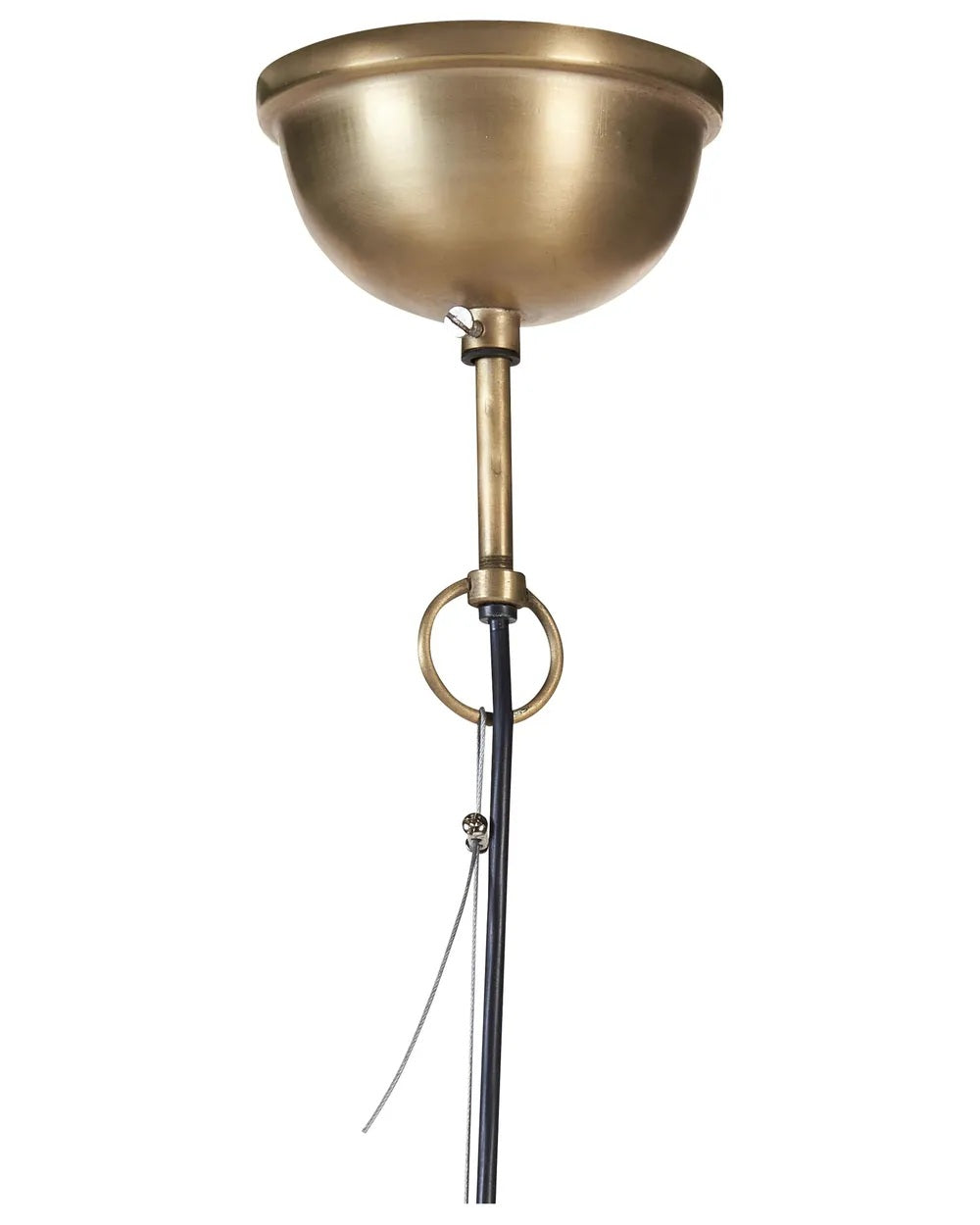 Mosiężna lampa wisząca z metalowym kloszem 60 cm