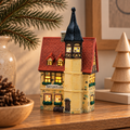 Porcelanowy domek świąteczny – zabytkowa kamienica 21 cm