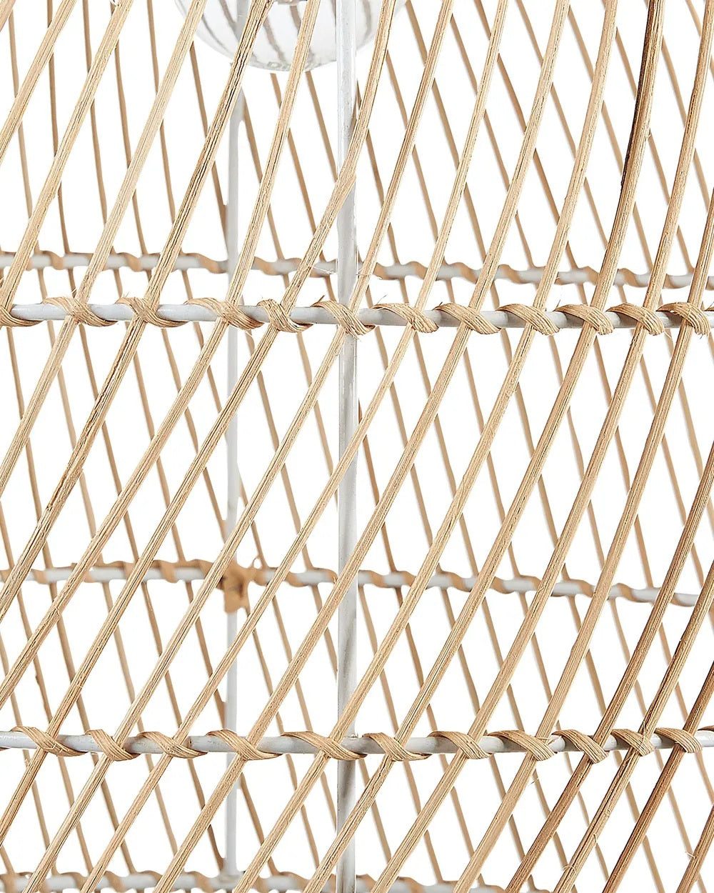 Rattanowa lampa podłogowa z ażurowym kloszem 165 cm