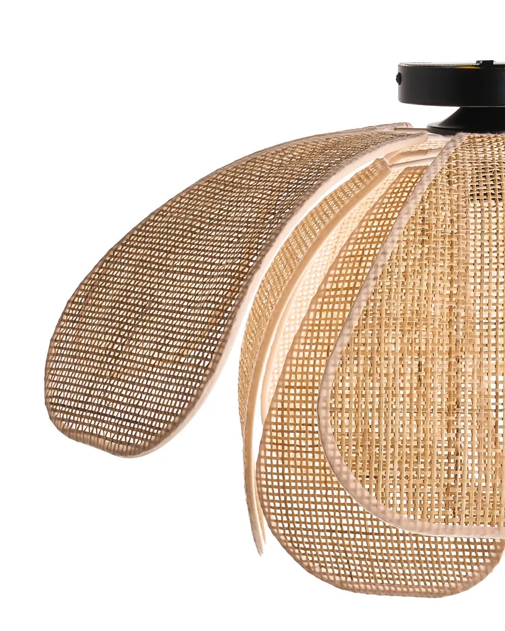 Rattanowa lampa sufitowa z kloszem w kształcie kwiatu 60 cm