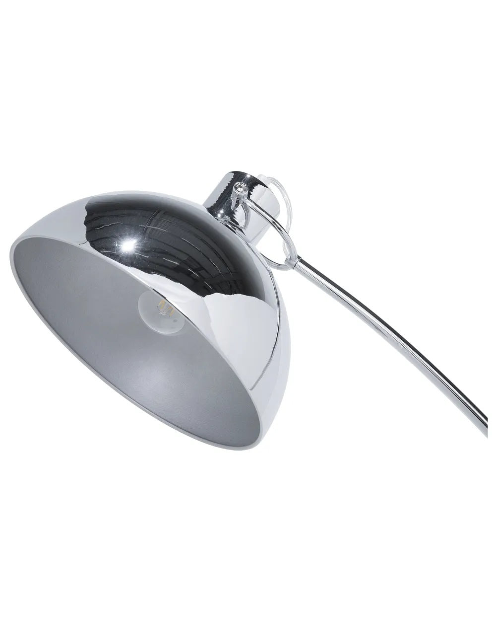 Srebrna metalowa lampa podłogowa z regulowanym kloszem 155 cm