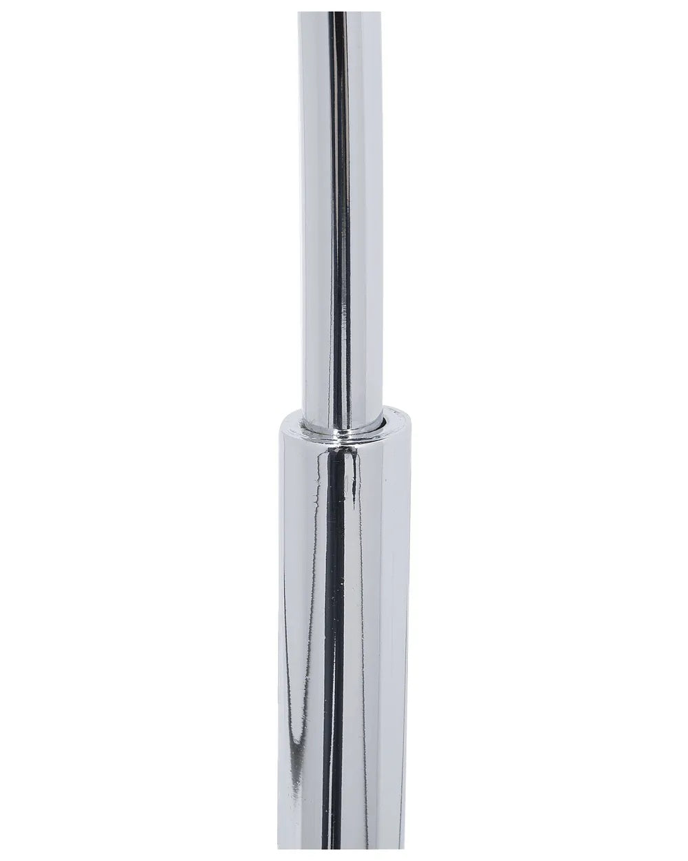 Srebrna metalowa lampa podłogowa z regulowanym kloszem 155 cm