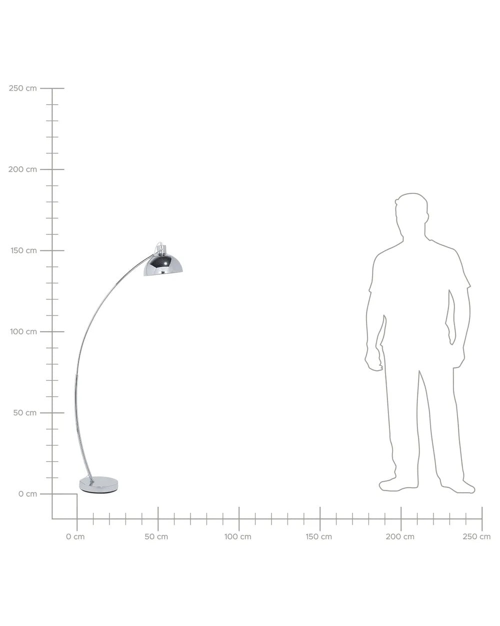 Srebrna metalowa lampa podłogowa z regulowanym kloszem 155 cm