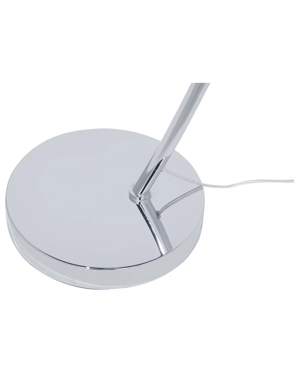 Srebrna metalowa lampa podłogowa z regulowanym kloszem 155 cm
