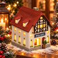 Porcelanowy domek świąteczny – posterunek policji 16 cm