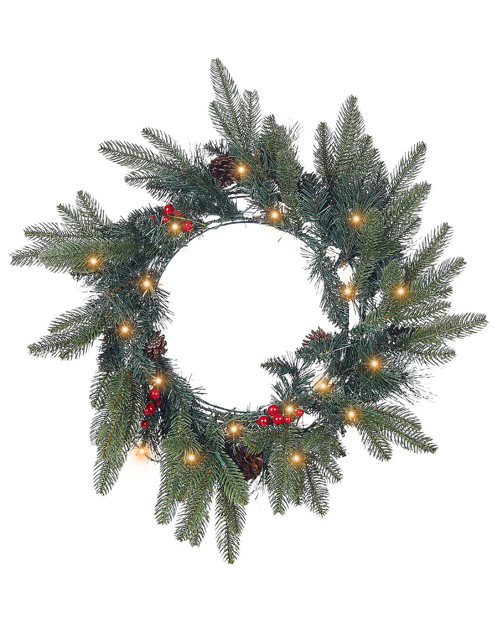 Zielony wieniec świąteczny LED 50 cm