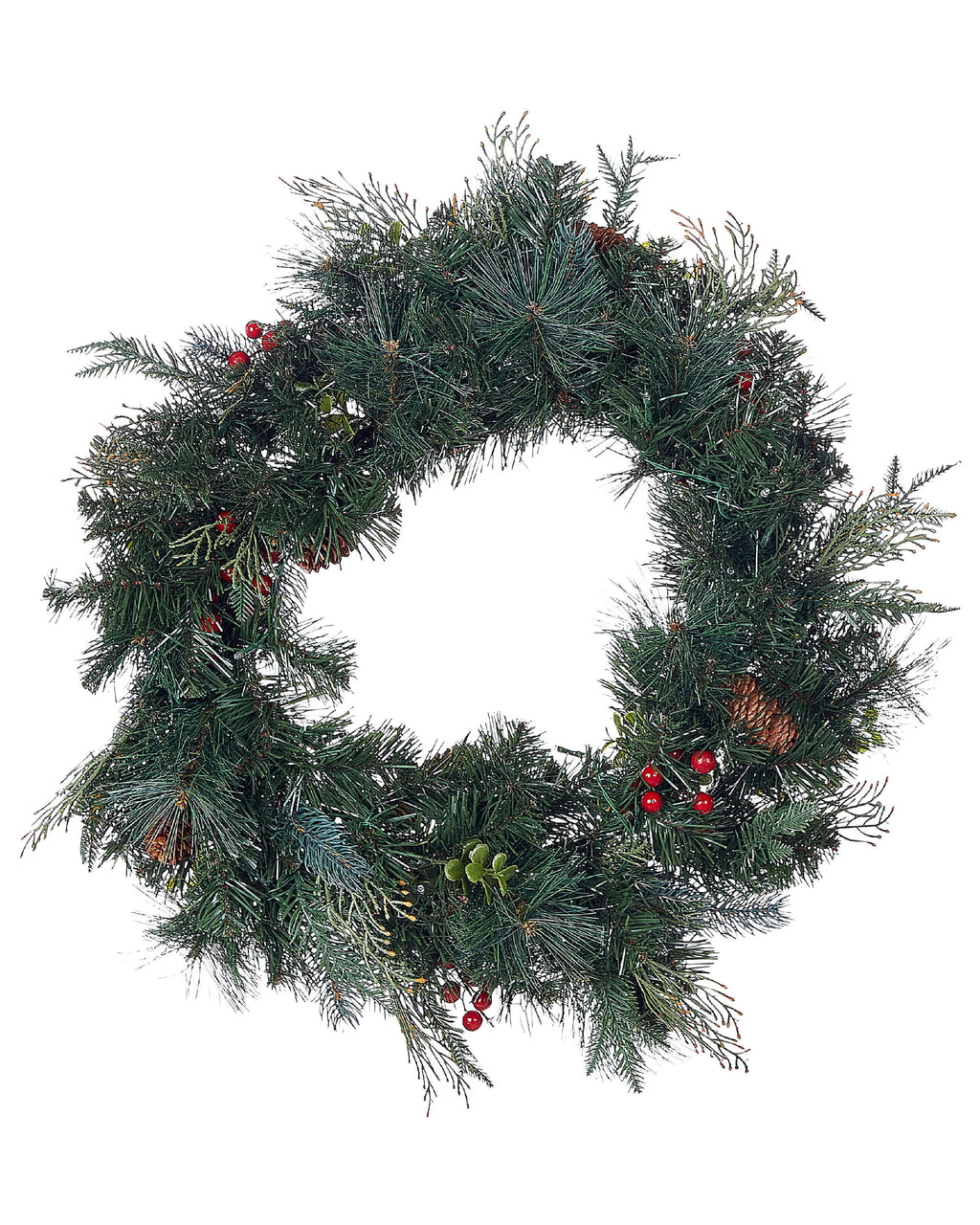 Zielony wieniec świąteczny LED 60 cm