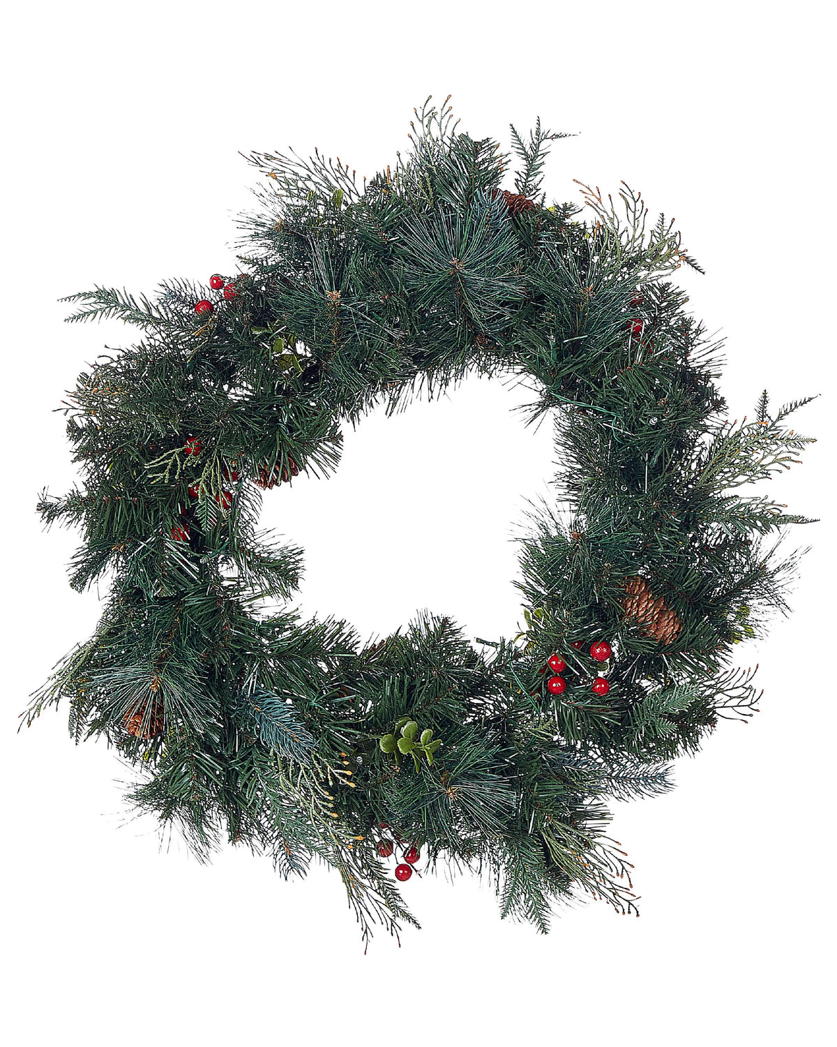 Zielony wieniec świąteczny LED 60 cm