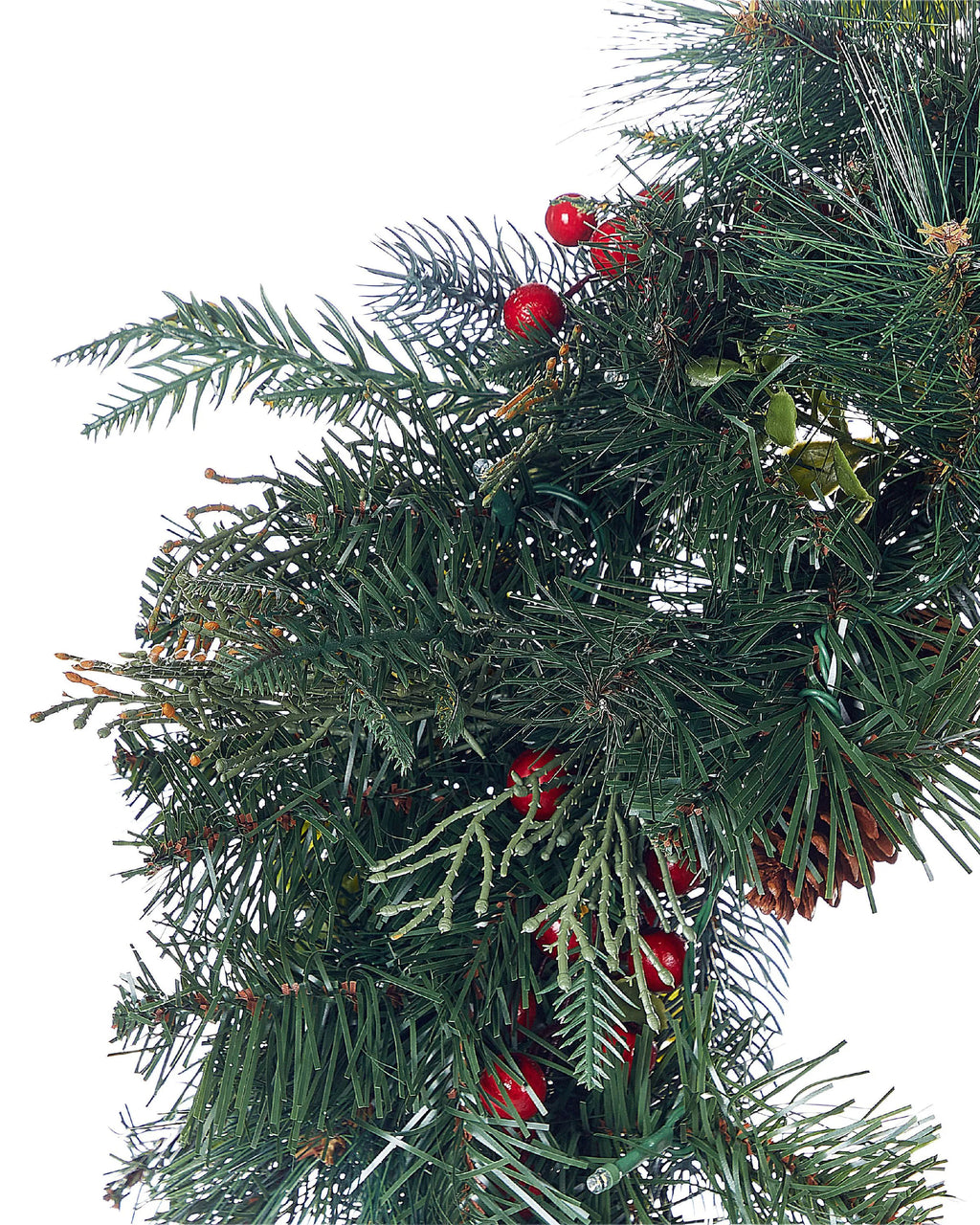 Zielony wieniec świąteczny LED 60 cm