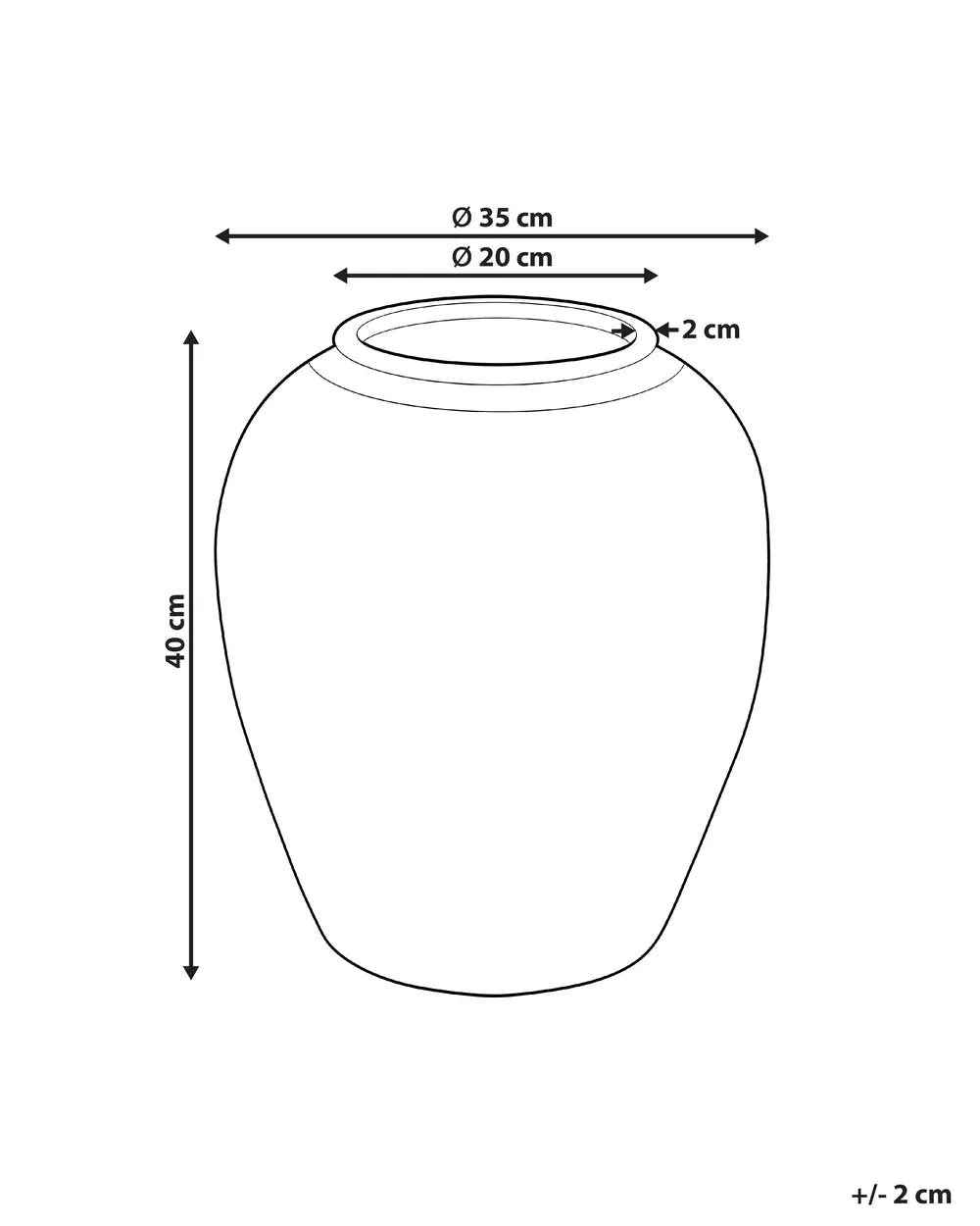 Brązowa donica dekoracyjna z glinki włóknistej 40 cm