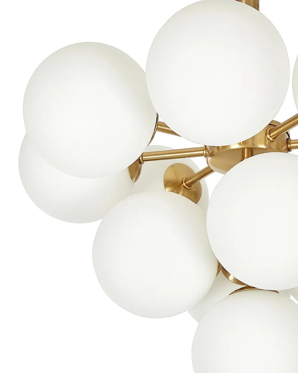 Mosiężna lampa wisząca z szklanymi kloszami 43 cm