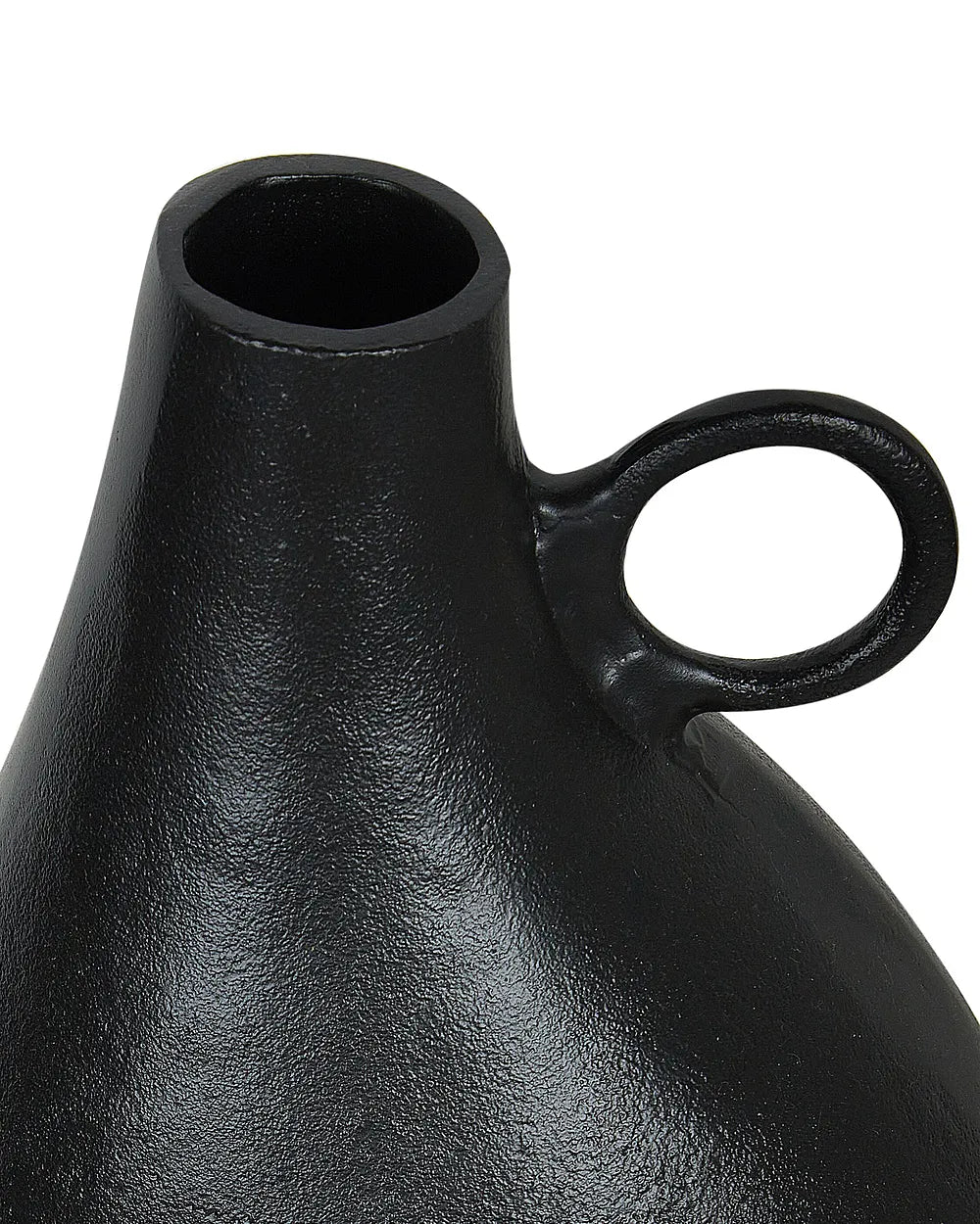 Czarny wazon dekoracyjny z aluminium z uchwytem 36 cm