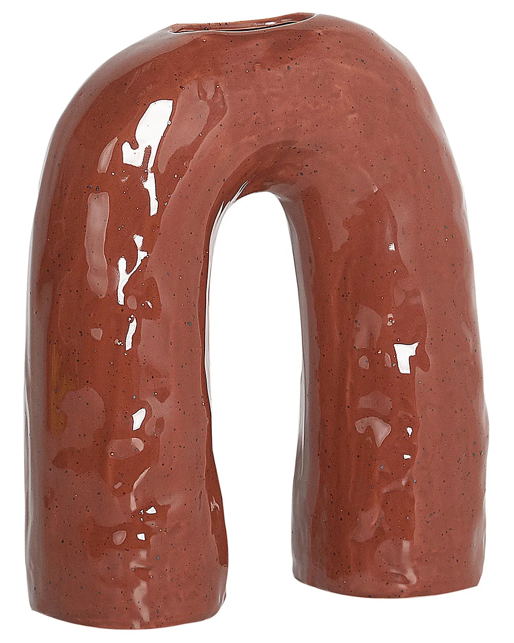 Brązowy wazon ceramiczny z kamionki 29 cm
