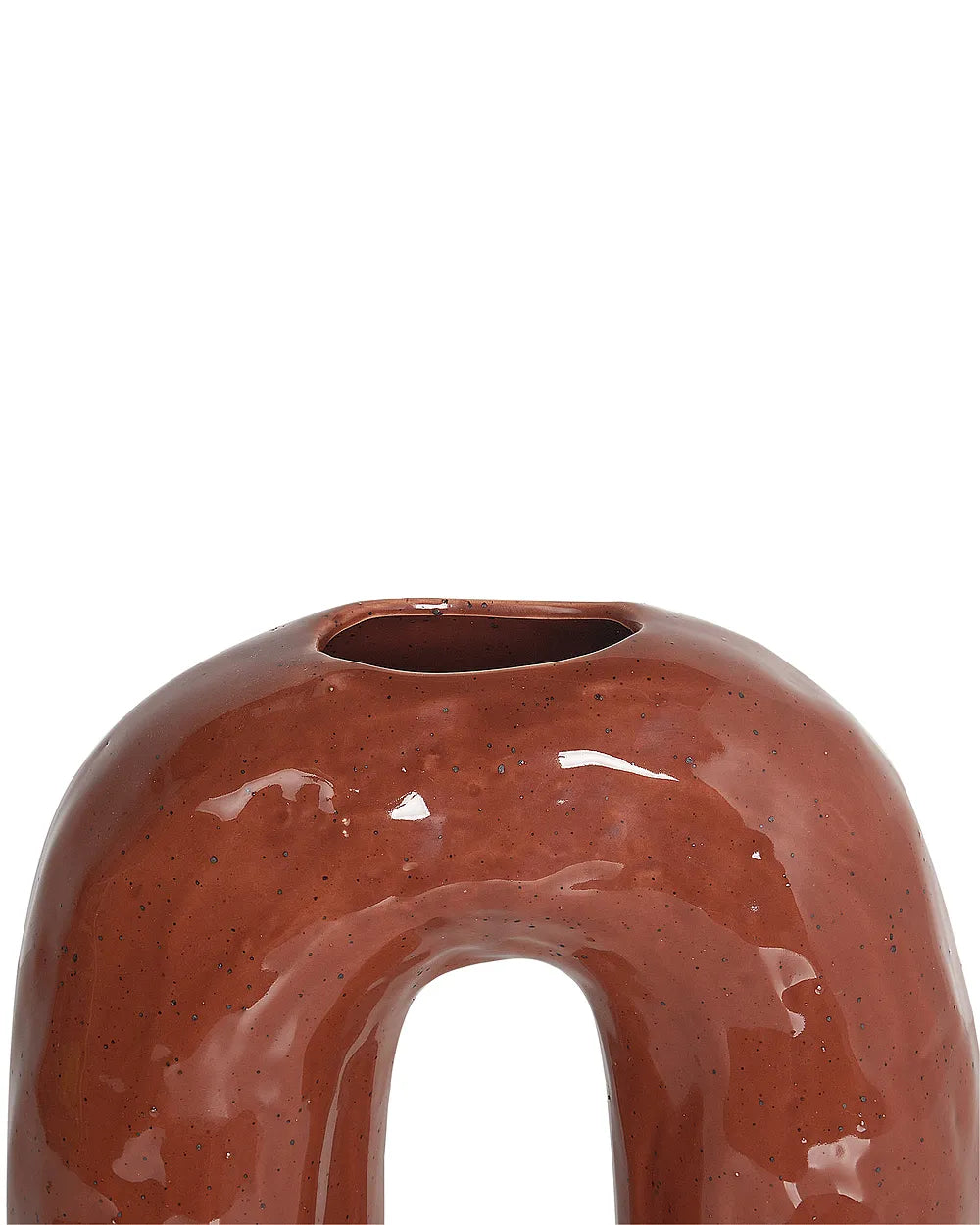 Brązowy wazon ceramiczny z kamionki 29 cm