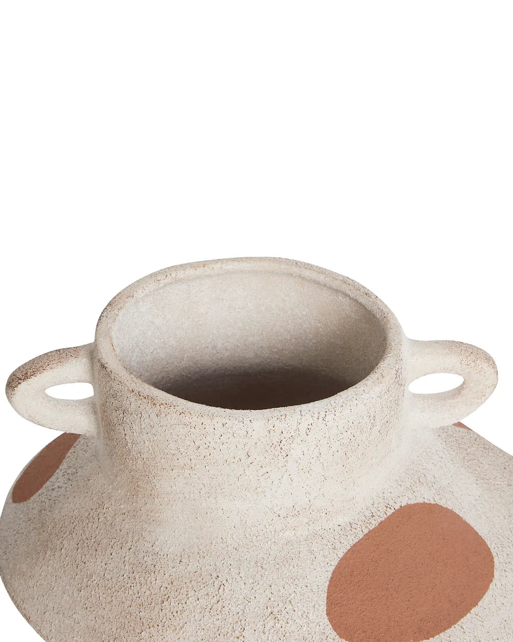 Beżowo-brązowy wazon ceramiczny z kamionki 19 cm