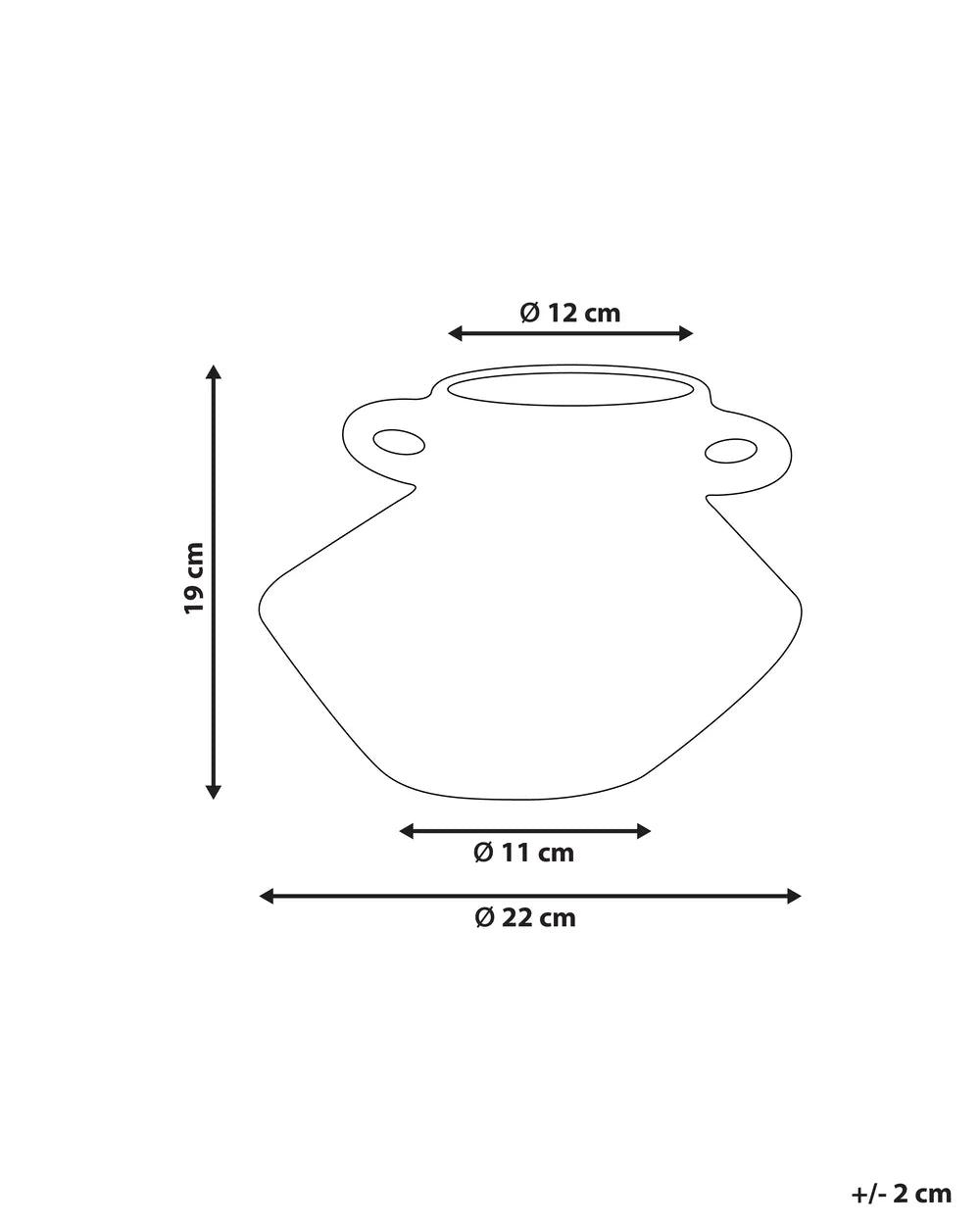 Beżowo-brązowy wazon ceramiczny z kamionki 19 cm