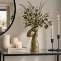 Zielony wazon ceramiczny z kamionki 28 cm