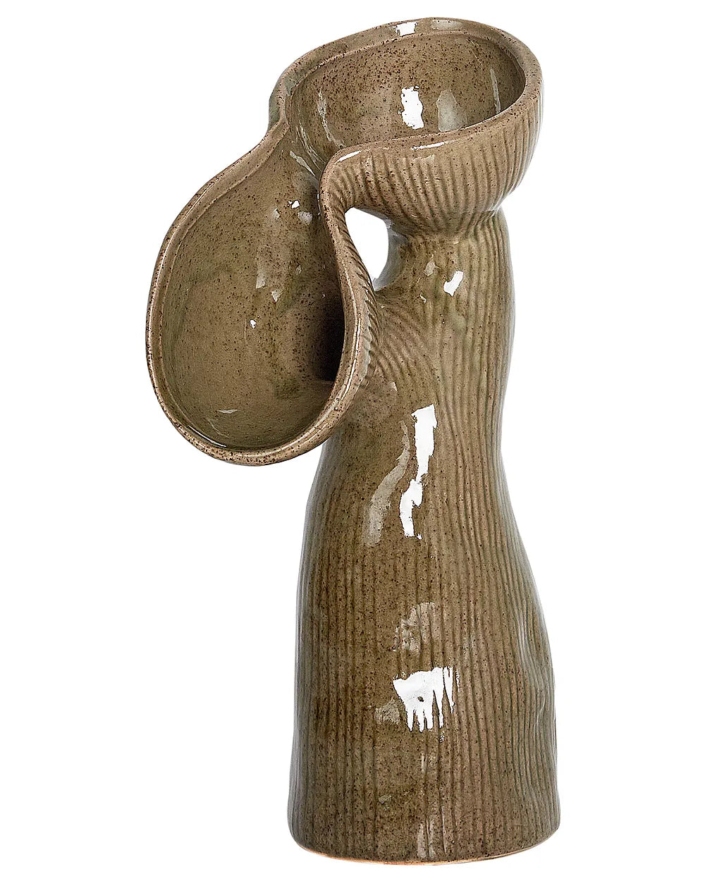 Zielony wazon ceramiczny z kamionki 28 cm