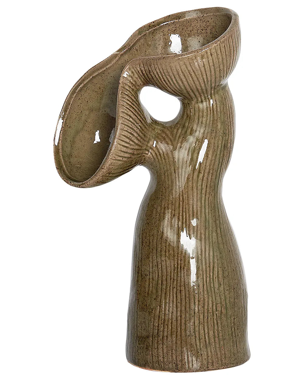 Zielony wazon ceramiczny z kamionki 28 cm