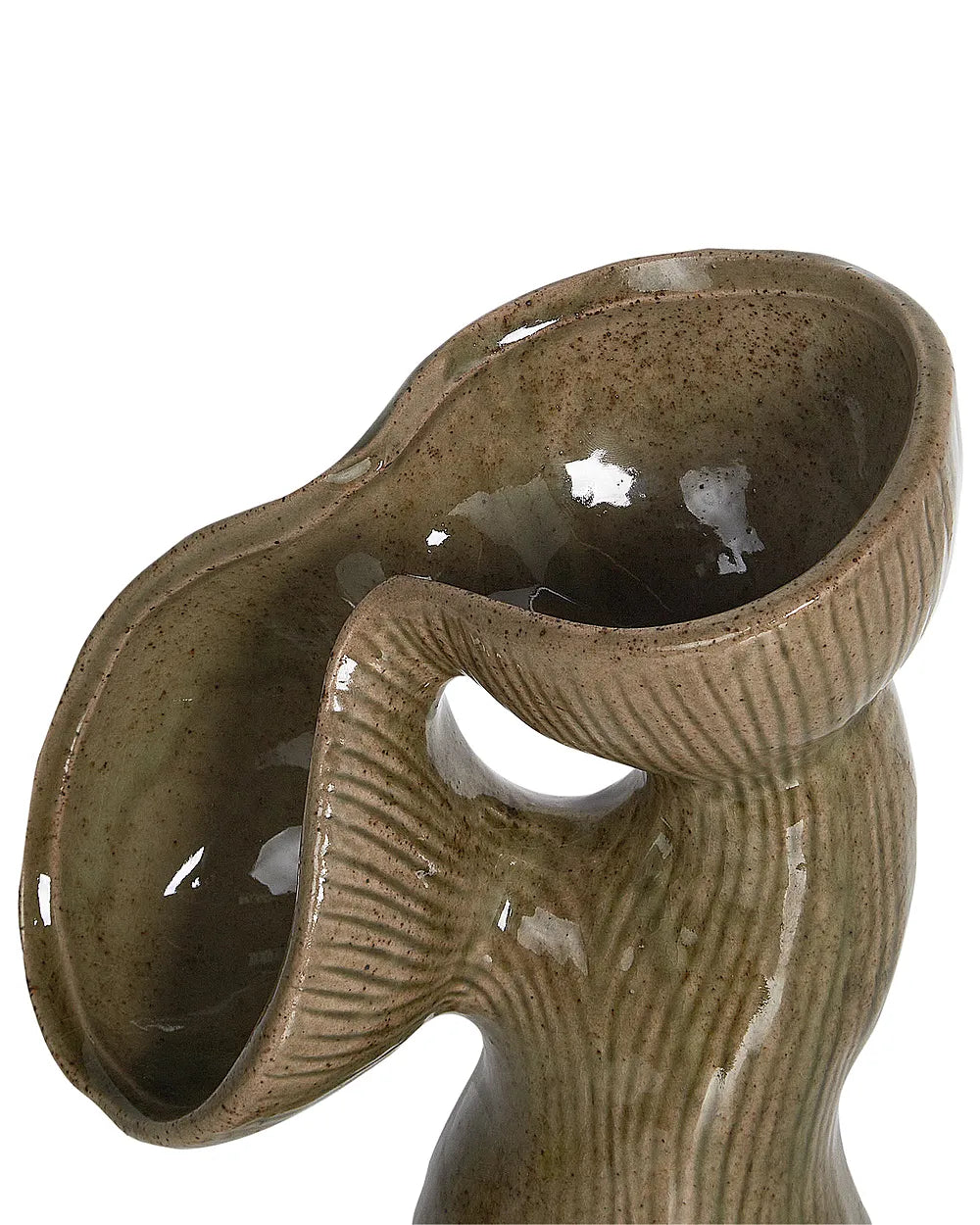 Zielony wazon ceramiczny z kamionki 28 cm
