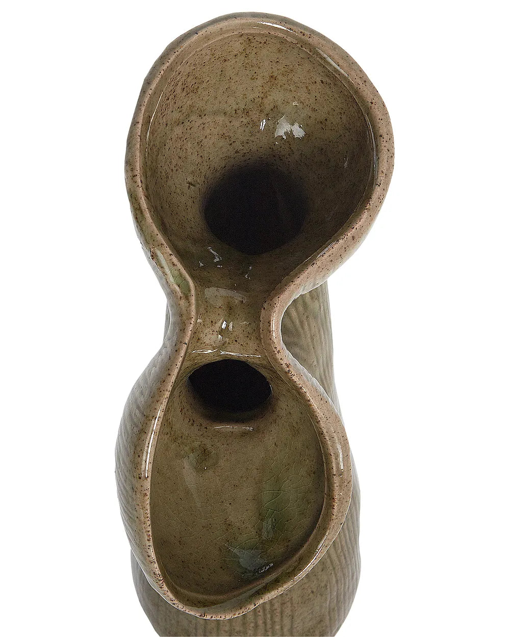 Zielony wazon ceramiczny z kamionki 28 cm