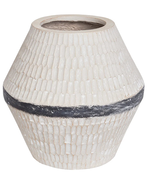Beżowo-szary wazon dekoracyjny ceramiczny 30 cm