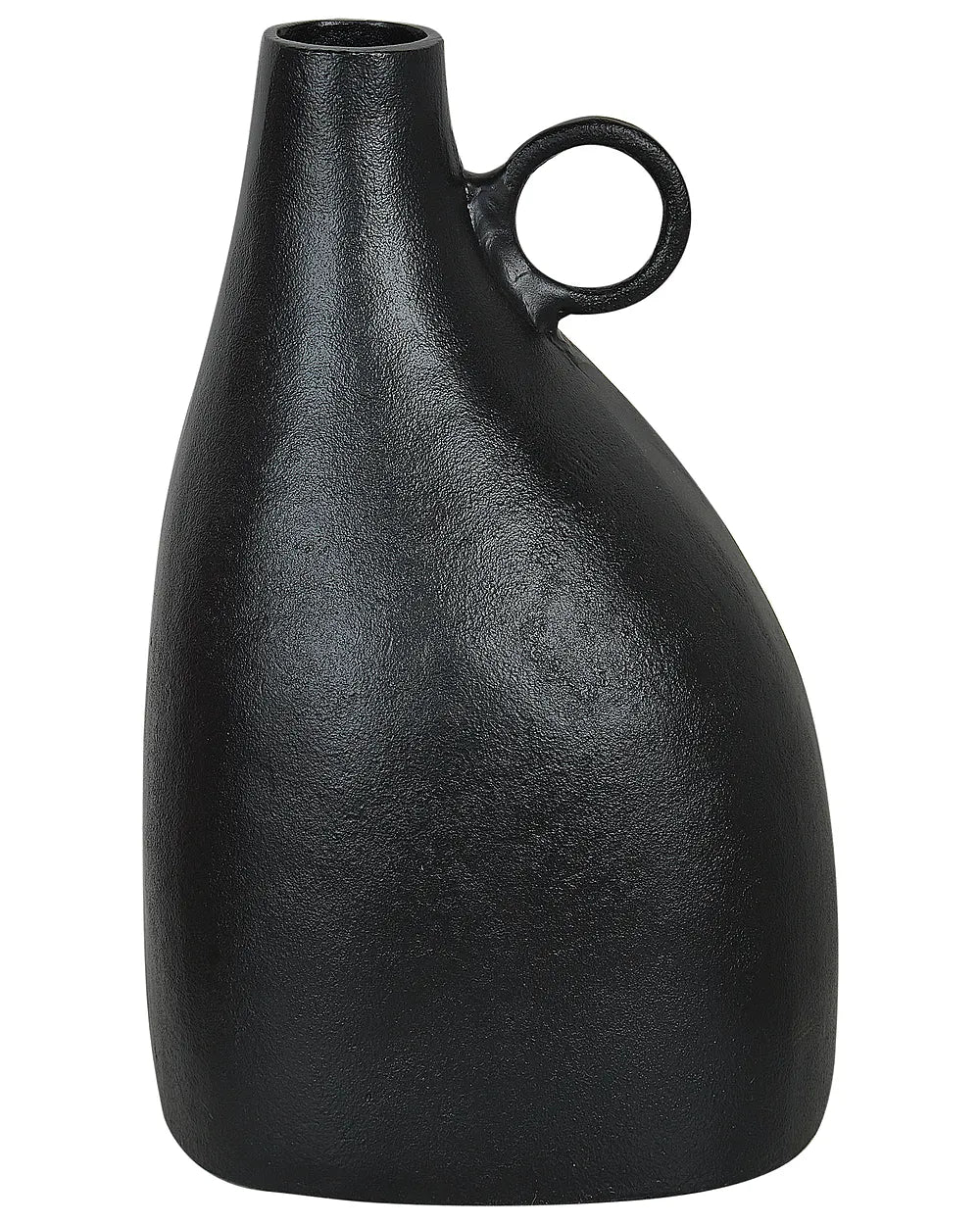 Czarny wazon dekoracyjny z aluminium z uchwytem 36 cm