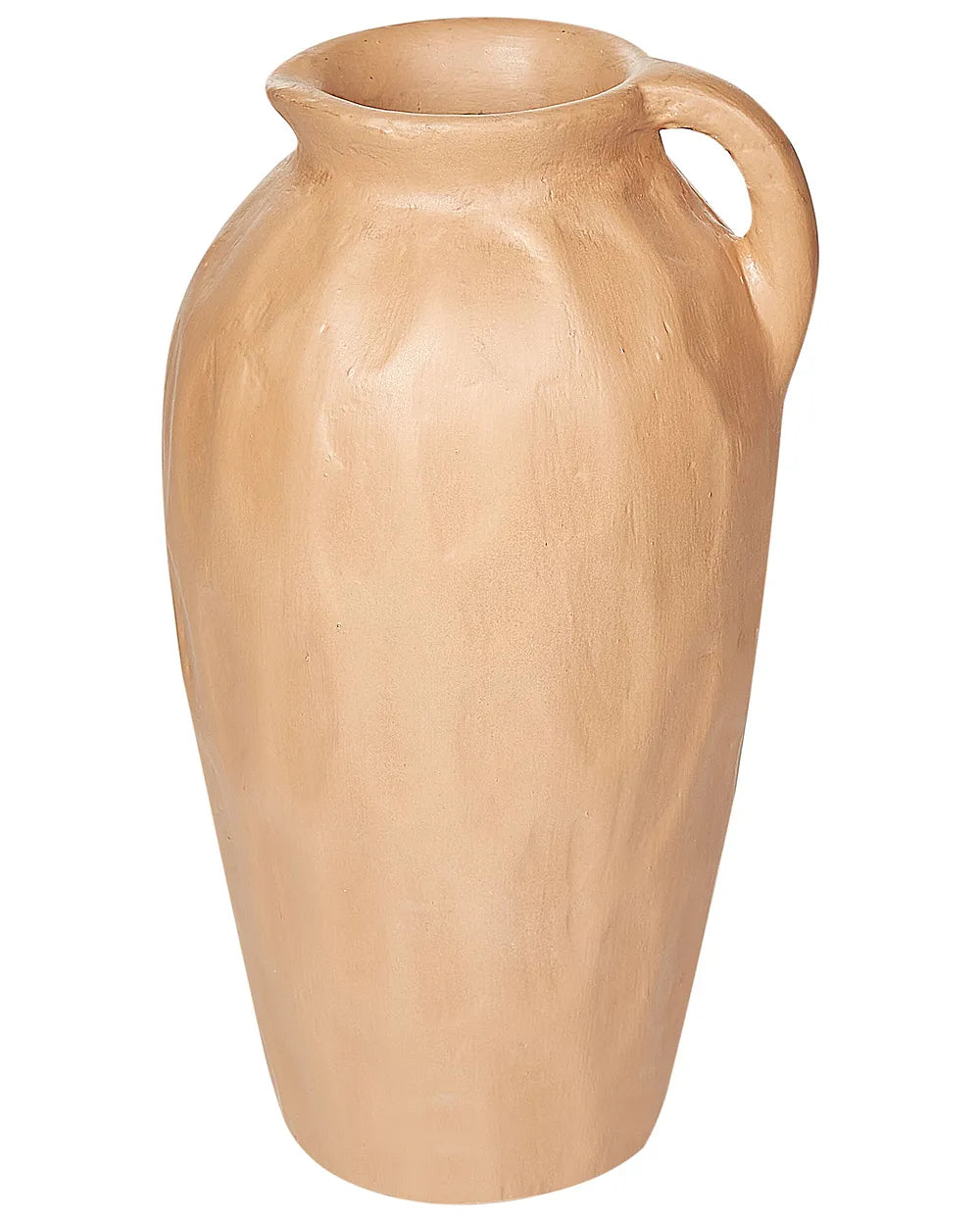Duży wazon dekoracyjny z terakoty ciemnobeżowy 46 cm