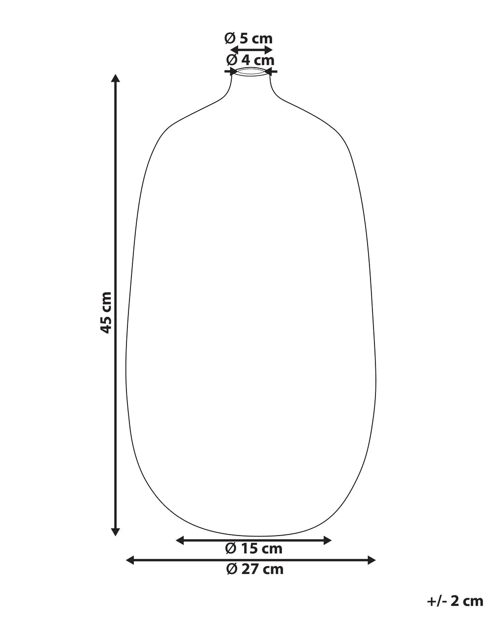 Duży wazon dekoracyjny z terakoty ciemnoniebieski 45 cm