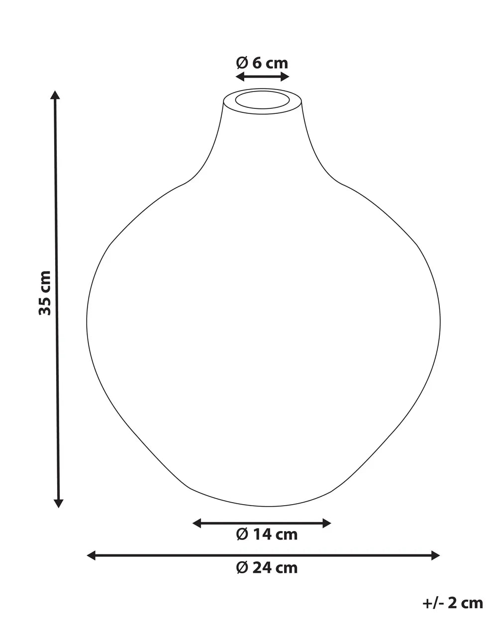 Czarno-biały wazon dekoracyjny z terakoty 35 cm