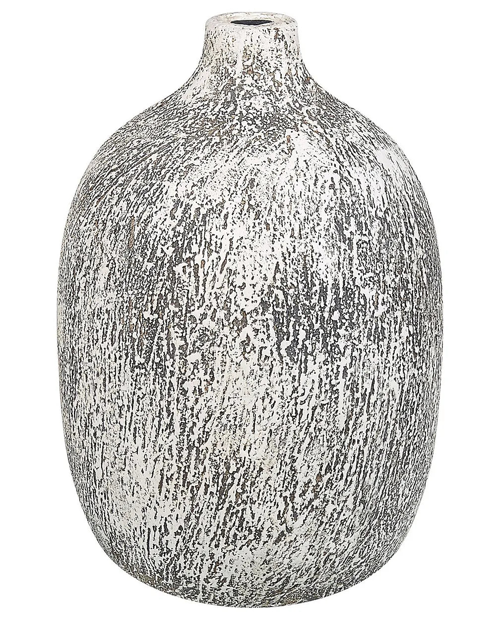 Szaro-biały wazon dekoracyjny z terakoty 36 cm