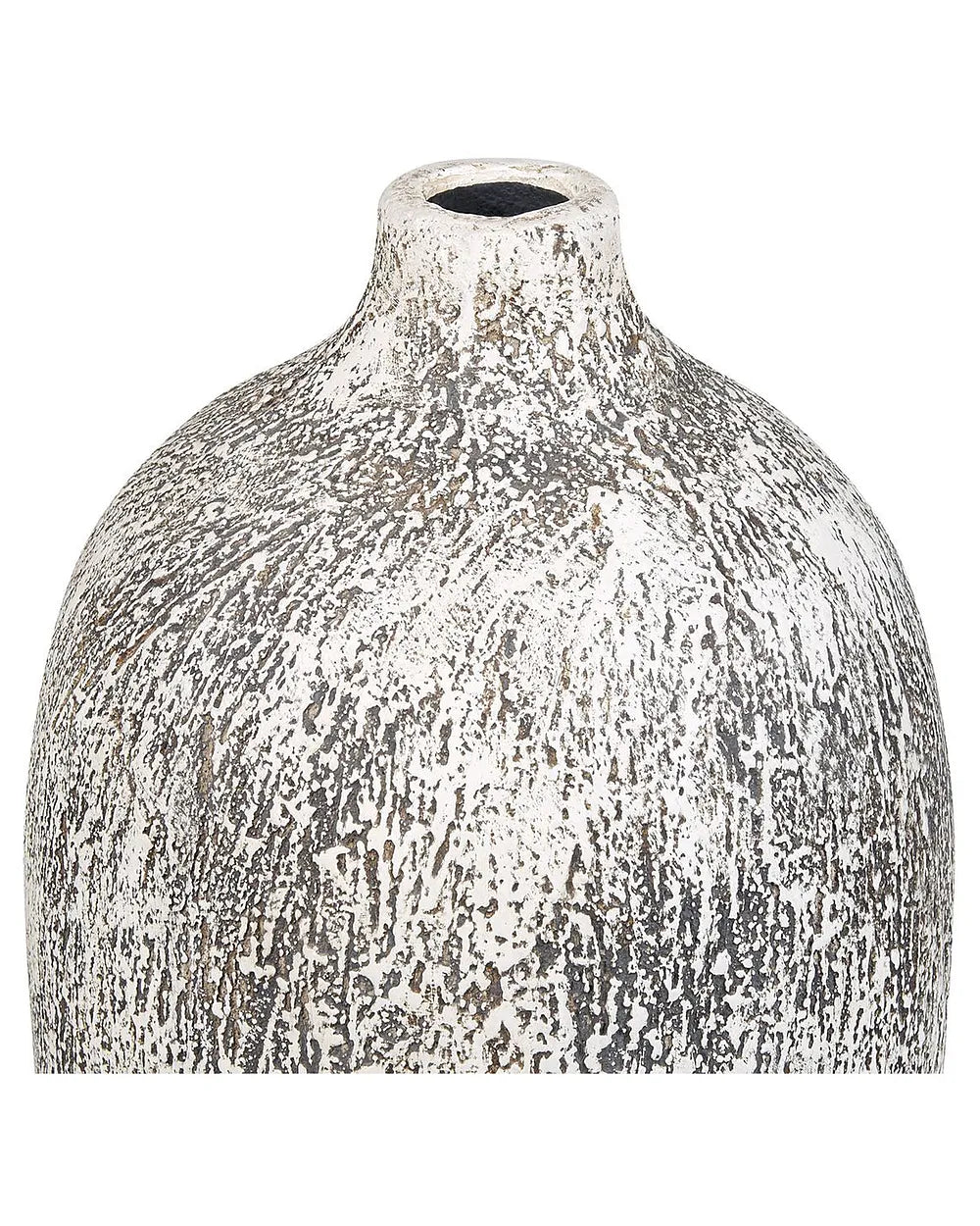 Szaro-biały wazon dekoracyjny z terakoty 36 cm