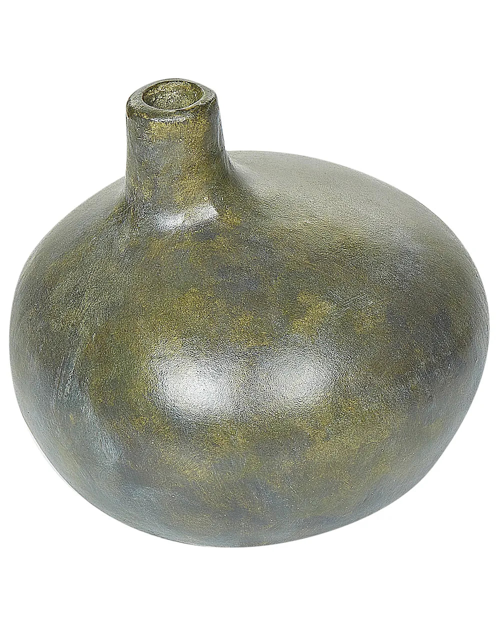 Szaro-złoty wazon dekoracyjny z terakoty 18 cm