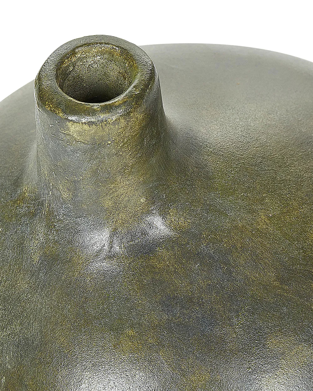 Szaro-złoty wazon dekoracyjny z terakoty 18 cm