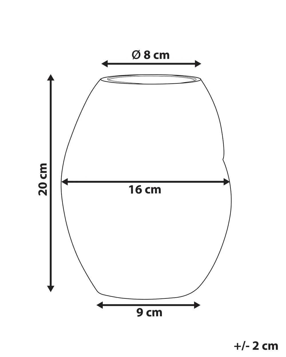 Pomarańczowy wazon szklany dekoracyjny 20 cm
