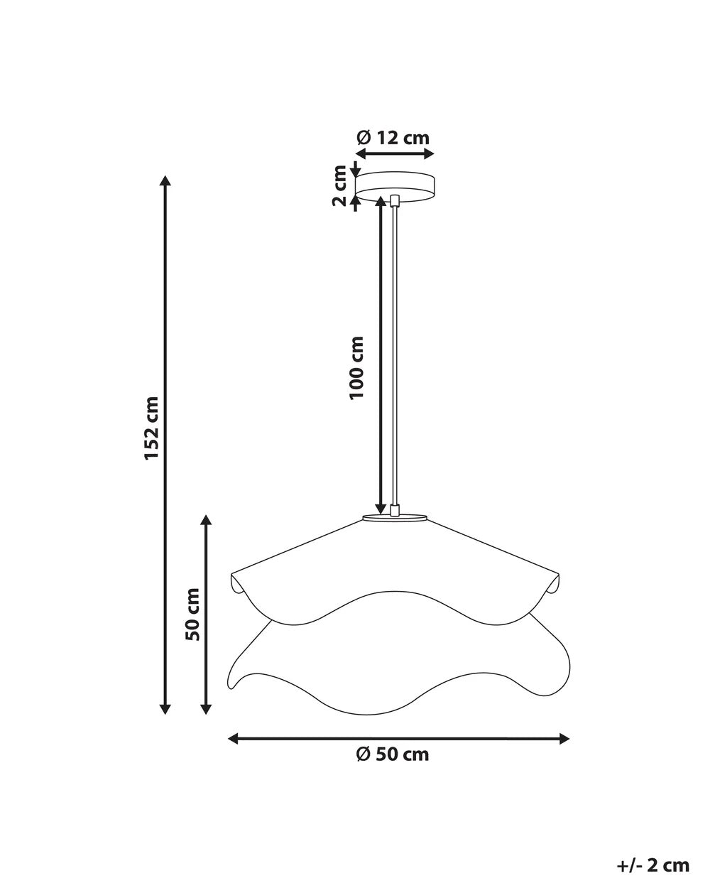 Biała lampa wisząca z podwójnym abażurem z tkaniny 50 cm